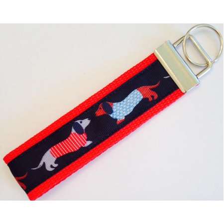 Dogs Doxies Pet Ribbon Wristlet Bracelet KeyFob/Dog Collar/Lanyard, Luggage/Backpack Tag, Teacher Badge/Whistle Holder,Pet Gift, Vet Lanyard thumb
