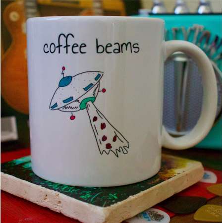 Flying Saucer Coffee Mug. Alien Coffee Mug thumb