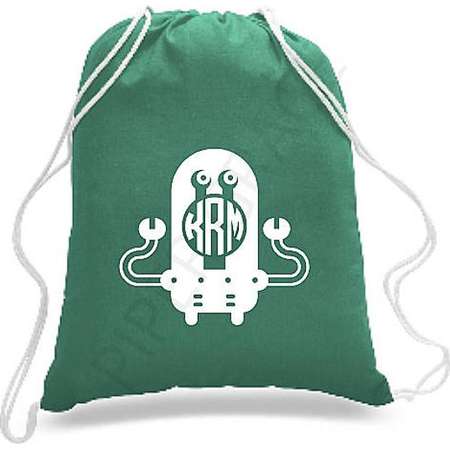 Alien Drawstring Bag, Personalized Kids Bags, Kids Bag, Personalized Drawstring Bag, Children's Backpacks, Kid's Drawstring Bag thumb