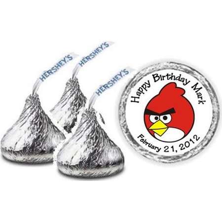 108 Angry Birds Personalized Birthday Hershey Kiss Candy Label Wrapper Favors Stickers thumb
