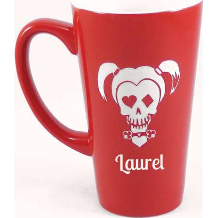 Large Red Personalized Harley Quinn Skull Mug, Suicide Squad, Batman Mug, Custom Coffee Mug, Personalized Mug, Coffee Mug, Mug (CS036) thumb