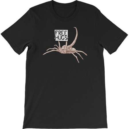 Alien Xenomorph Facehugger Free Hugs T Shirt thumb