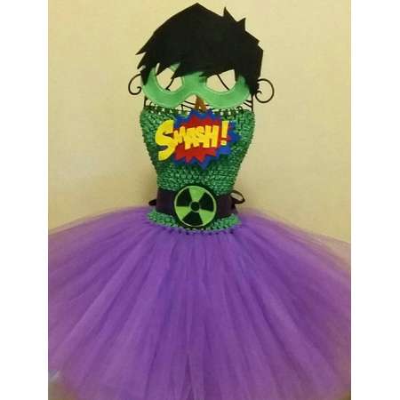 The Incredible Hulk Smash Baby Toddler Girls Avengers Super Hero Cosplay Halloween Costume with Mask Tutu Nerdy Dress from LanYapCrafts thumb