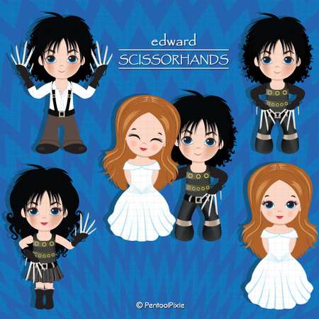 Edward Scissorhands clipart, Halloween clipart, Halloween Kids, Trick or treat clipart, Halloween costume, Costume clipart, Kim thumb