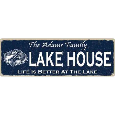 The ADAMS Family Lake House Sign 6x18 Metal Fishing Cabin Decor 106180101039 thumb