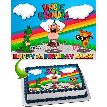 Uncle Grandpa Edible Image Cake Topper Personalized Icing Sugar Paper A4 Sheet Edible Frosting Photo Cake 1/4 Edible Image for cake thumb