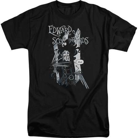 Edward Scissorhands - Hello Adult Tall Fit T-Shirt - Adult Tall Fit T-Shirt / 3XL / Black thumb