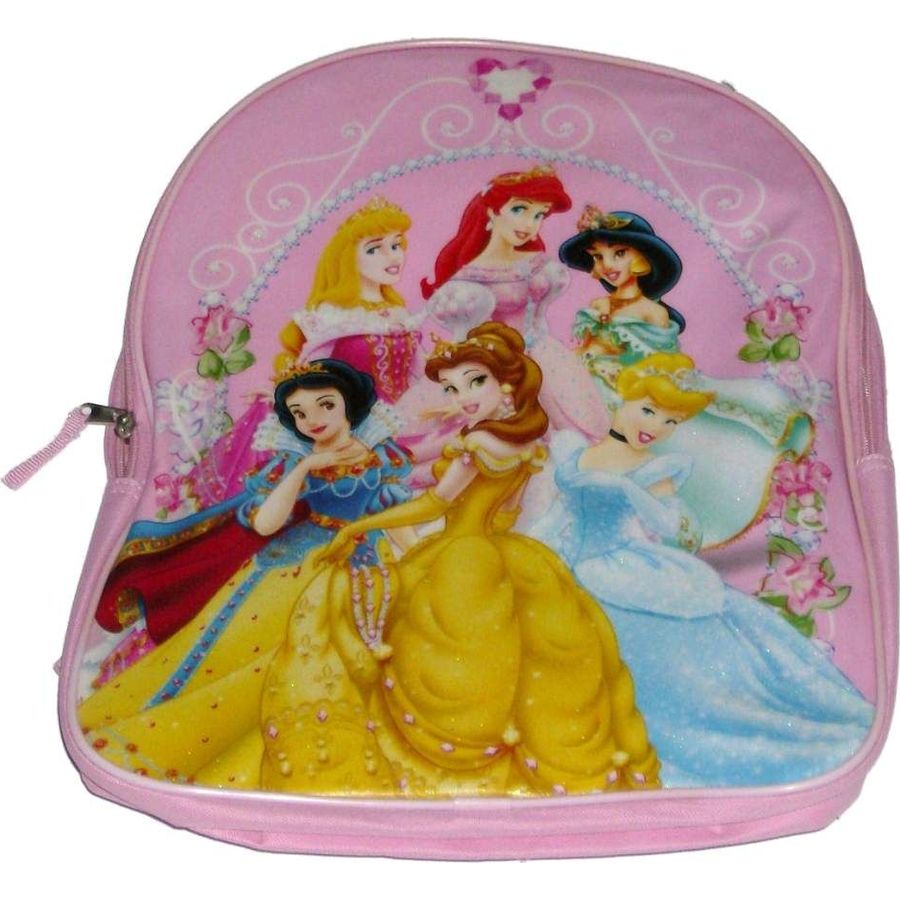Cinderella Aurora Ariel NWT Princess 14" Medium Backpack Bag Black Disney 