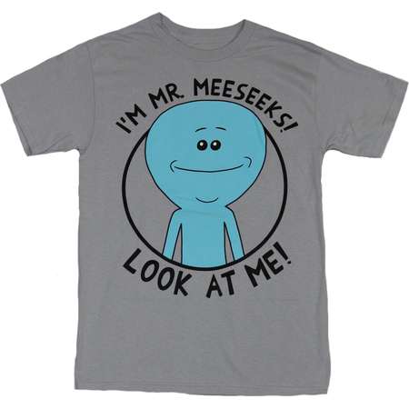 Rick & Morty Mens T-Shirt - I'm Mr Meeseeks Look At Me Circle Image thumb