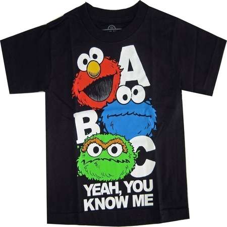Sesame Street Little Boys Black Elmo Oscar Cookie Monster Print T-Shirt thumb