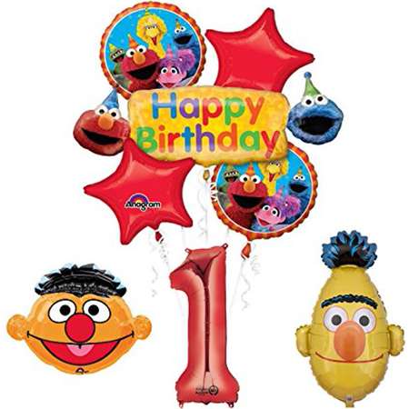 Sesame Street Bert and Ernie 1st Birthday Party Supplies and Balloon Bouquet Decorations thumb