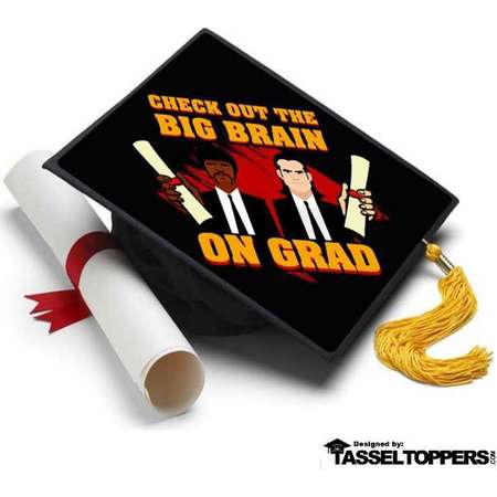 Pulp Fiction Grad Cap Tassel Topper - Graduation Cap Decorations, Grad Cap Decorating Kit thumb