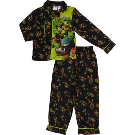 Teenage Mutant Ninja Turtles Boys Black Flannel Pajamas TMNT Sleepwear Set thumb