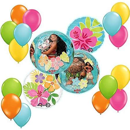 Disney Moana Tropical ORBZ Balloon 19 pc Bouquet Decoration Kit thumb