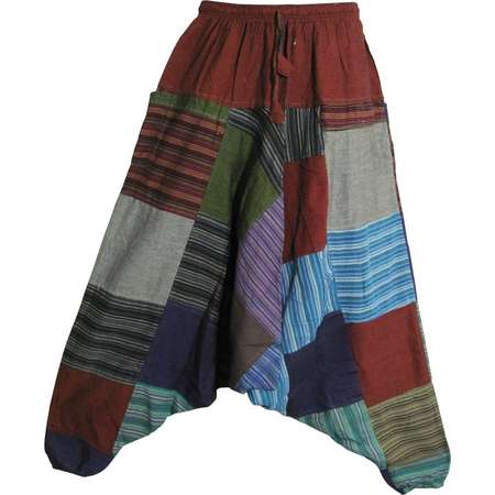 Bohemian Vintage Hippie Aladdin Cotton Yoga Patchwork HAREM Pants thumb