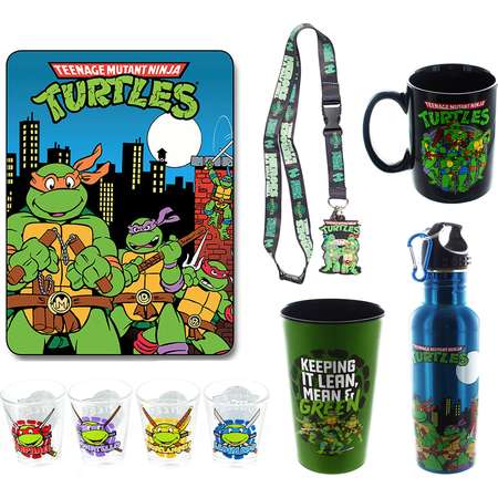 Teenage Mutant Ninja Turtles "Turtle Power" Bundle: Mug, Lanyard, Blanket, Shot Glasses, More thumb
