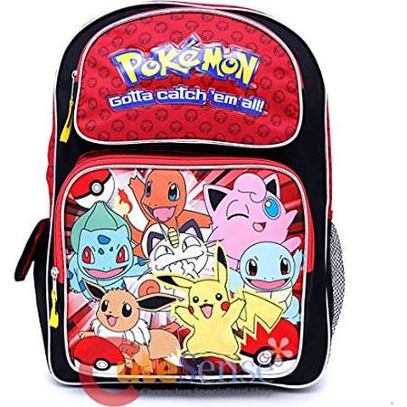 Pokemon Large School Backpack 16" Book Bag New Style Red thumb