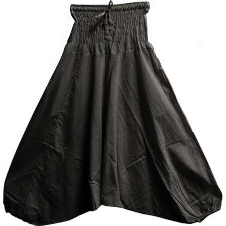 Young Men's Aladdin Alibaba Organic Cotton Gypsy Hippie Yoga Harem Pants - Black thumb