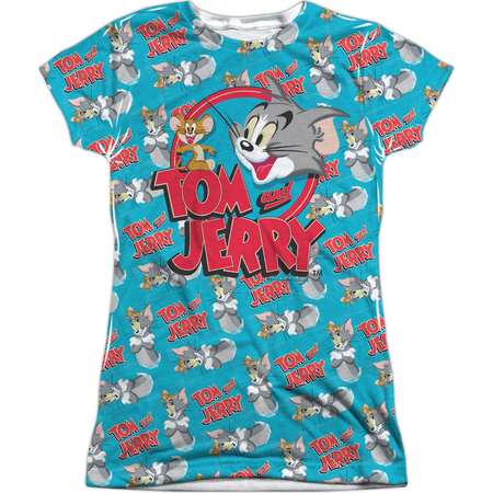 Tom And Jerry Double Trouble (Front/Back Print) Juniors Sublimation Polyester Shirt thumb