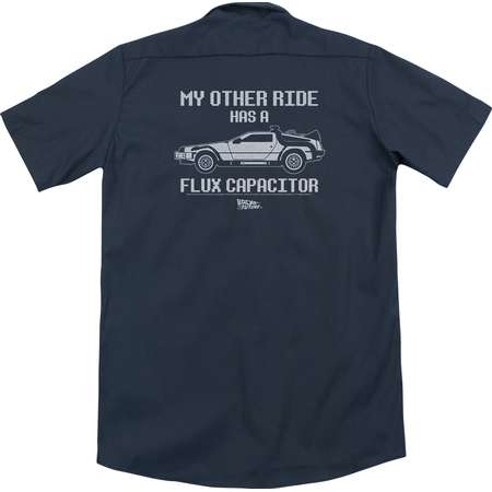 Back To The Future Other Ride (Back Print) Mens Work Shirt thumb