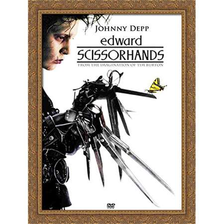Edward Scissorhands 28x38 Large Gold Ornate Wood Framed Canvas Movie Poster Art thumb