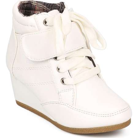 Link EA20 Leatherette Round Toe High Top Velcro Wedge Sneaker (Toddler/ Little Girl/ Big Girl) thumb