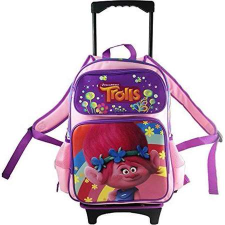 Dreamworks Trolls Poppy 16" Rolling/Roller Large Girls School Backpack thumb