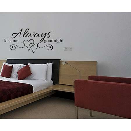 Always Kiss Me Goodnight Vinyl Wall Decal Quotes Home Decor JR07 thumb