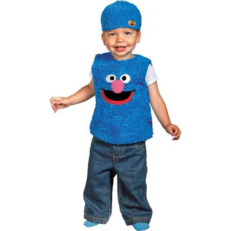 Sesame Street Infant Toddler Boy Girl Plush Blue Grover Costume with Hat thumb