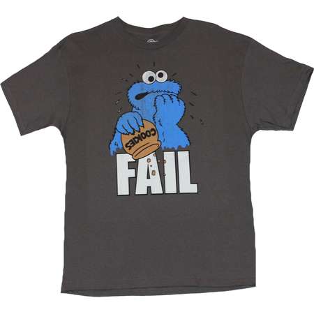 Sesame Street Mens T-Shirt - Fail Distraught Cookie Monster Out of Snacks thumb