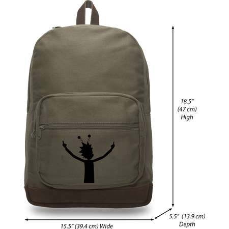 Alien Rick Canvas Teardrop Backpack with Leather Bottom Accents thumb