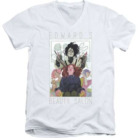 Edward Scissorhands - Salon Adult V-Neck T-Shirt - Adult V-Neck T-Shirt / 2XL / White thumb