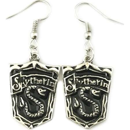Series Harry Potter Slytherin House Crest Dangle Earrings thumb