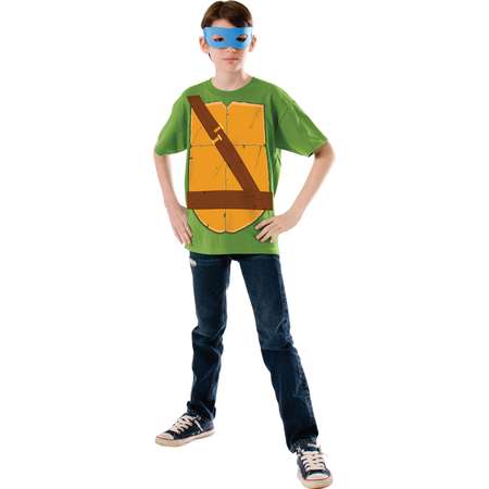 Childs Teenage Mutant Ninja Turtles Leonardo Eye Mask Costume Shirt thumb