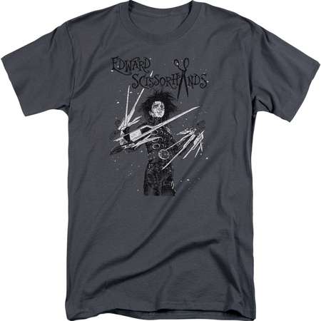 Edward Scissorhands - Snowy Night Adult Tall Fit T-Shirt - Adult Tall Fit T-Shirt / 3XL / Gray thumb