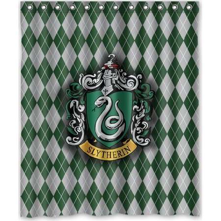 DEYOU Harry Potter Hogwarts Slytherin Logo Shower Curtain Polyester Fabric Bathroom Shower Curtain Size 60x72 inches thumb