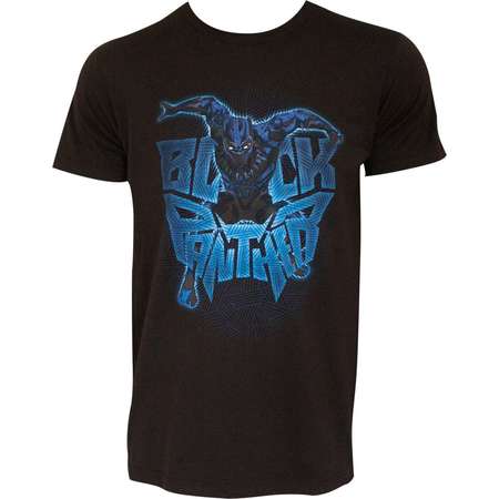 Black Panther Movie Attack Logo Marvel Black Adult T Shirt thumb
