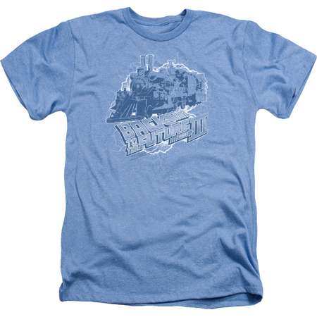 Back To The Future III Sci-Fi Movie Time Train Adult Heather T-Shirt Tee thumb