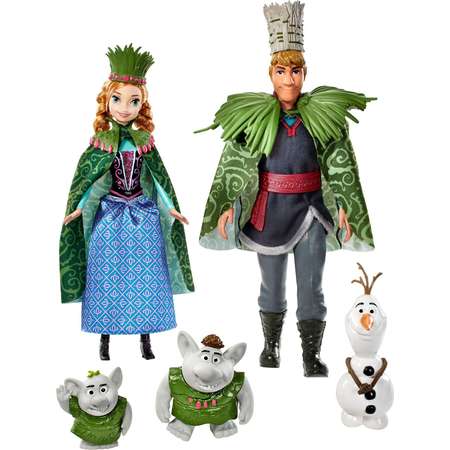 Disney Frozen Troll Wedding Set with Anna, Kristoff, Olaf & 2 Trolls thumb