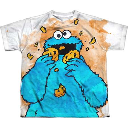 Sesame Street Show Cookie Monster Crumbs Boys Youth Front/Back Print T-Shirt Tee thumb