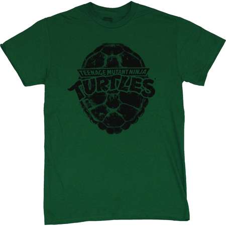 Teenage Mutant Ninja Turtles Mens T-Shirt - Black Stamped Shell Logo Image thumb