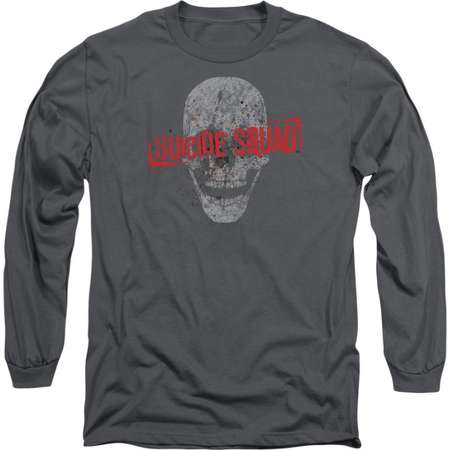 Suicide Squad White Skull Logo Movie Film Adult Long Sleeve T-Shirt Tee thumb