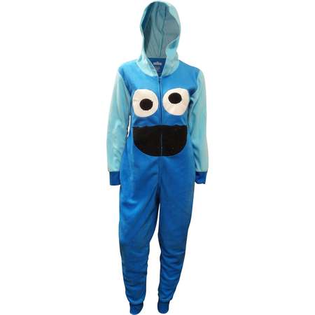 Sesame Street Cookie Monster Hooded One Piece Pajamas thumb