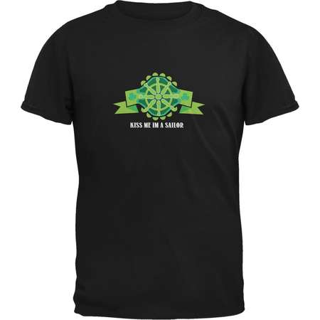 Kiss Me Im A Sailor Black Adult T-Shirt thumb