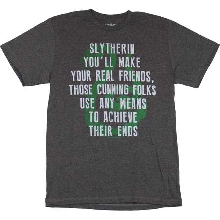 Harry Potter Mens T-Shirt - Slytherin You'll Make Friends Cunning Folks thumb