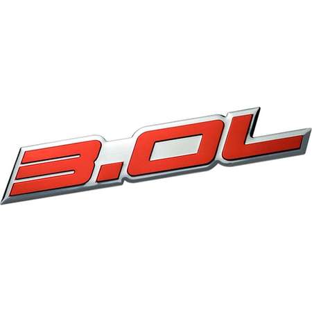3.0L Liter Embossed RED on Highly Polished Silver Real Aluminum Auto Emblem Badge Nameplate for Acura BMW Honda Accord Hyundai Sonata Mazda Mitsubishi Outlander Eclipse Nissan Maxima Pathfinder thumb