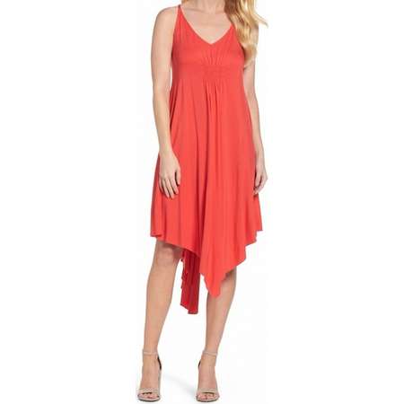 Felicity & Coco NEW Red Womens Size XS V-Neck Asymmetrical Sheath Dress thumb