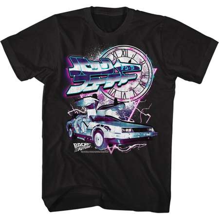 Back To The Future Bttf Black Adult T-Shirt Tee thumb