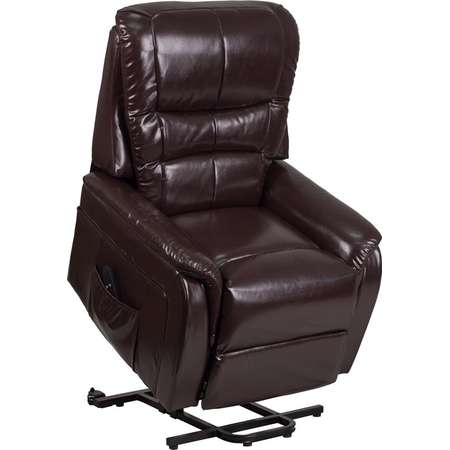 HERCULES Series Brown Leather Remote Powered Lift Recliner thumb