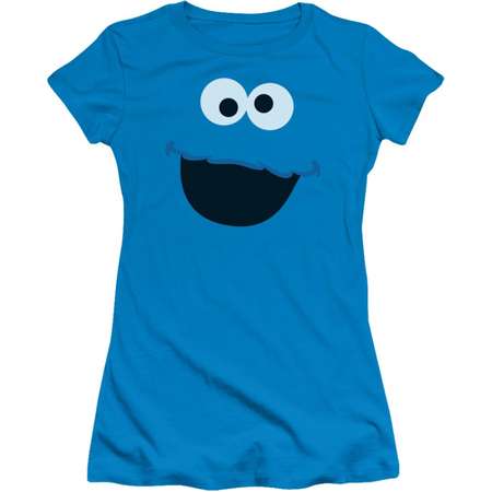 Sesame Street TV Show Cookie Monster Face Outline Juniors Sheer T-Shirt Tee thumb